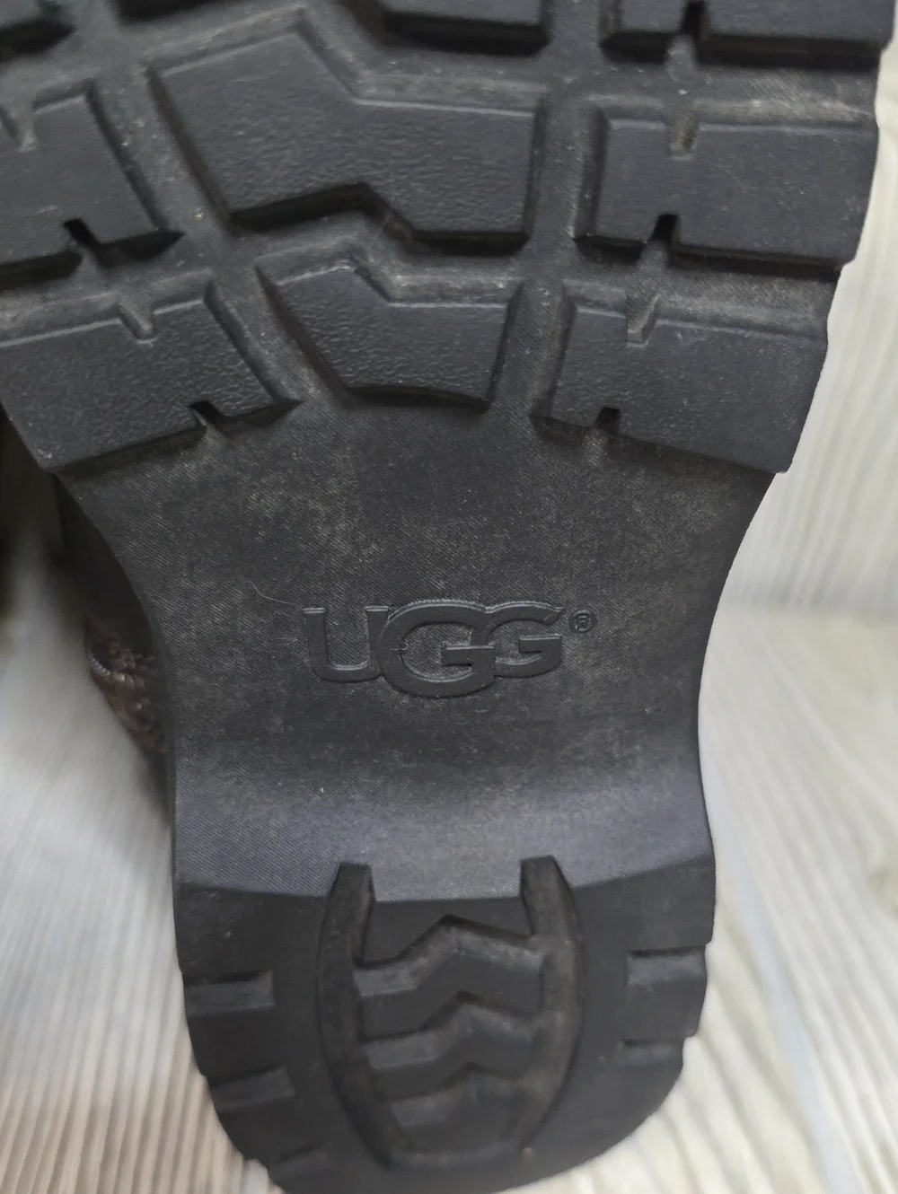UGG Grandle Dark Brown Leather Boots With Shearling Lining Womens Size 7